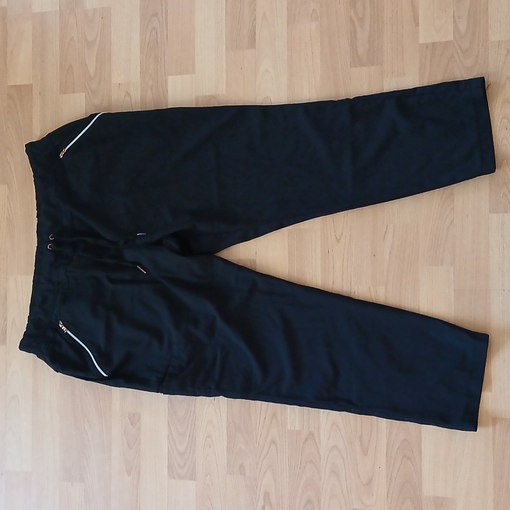Black Stripe Zipper Pocket Medical Nurse Scrub Pant Sz L/XL